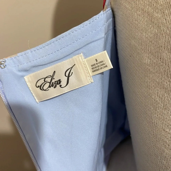 NWT!! Eliza J. - Women's V-Neck Floral Ruffle Hem Maxi Dress - Pink/Blue - 8 - Picture 11 of 11